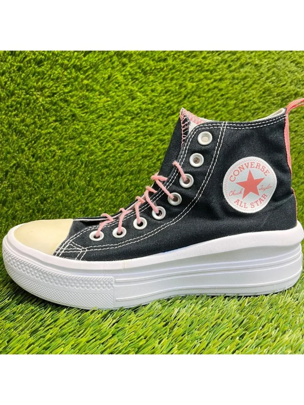 Converse CTAS Move Hi Platform Girls Size 5Y Black Pink Athletic Shoes Sneakers